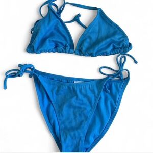 Wild Fable Blue Triangle Bikini Set